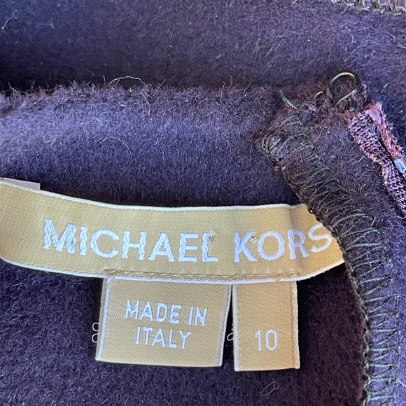 Michael Kors Collection Made In Italy Wool Sleeveless Sheath Purple Dress Sz. 10 - Picture 5 of 6